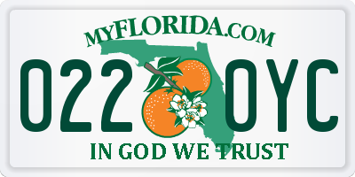FL license plate 0220YC
