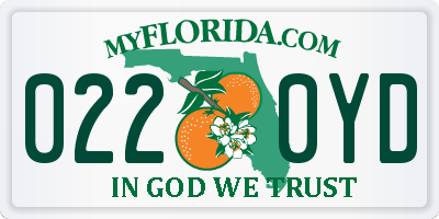 FL license plate 0220YD