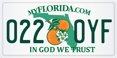 FL license plate 0220YF