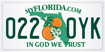 FL license plate 0220YK