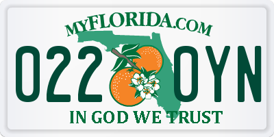 FL license plate 0220YN