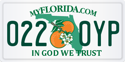 FL license plate 0220YP