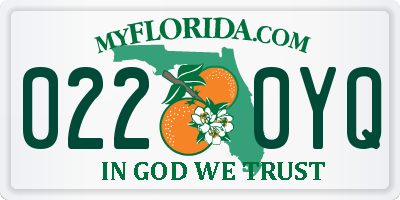 FL license plate 0220YQ