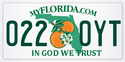 FL license plate 0220YT