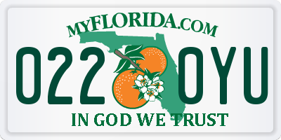 FL license plate 0220YU