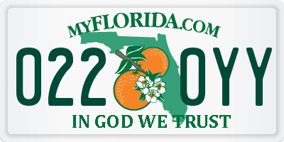 FL license plate 0220YY