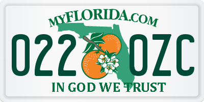 FL license plate 0220ZC