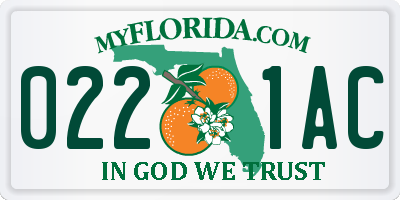 FL license plate 0221AC