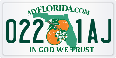 FL license plate 0221AJ