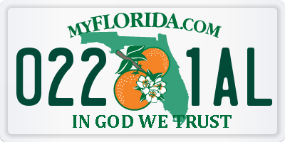 FL license plate 0221AL