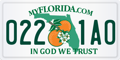 FL license plate 0221AO
