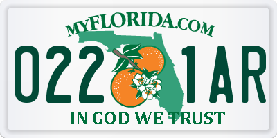 FL license plate 0221AR