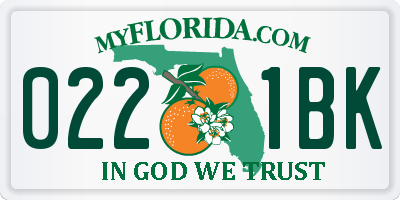 FL license plate 0221BK