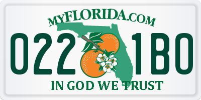 FL license plate 0221BO