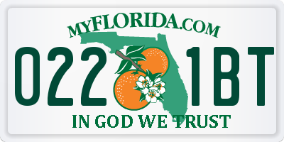 FL license plate 0221BT