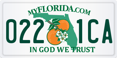 FL license plate 0221CA