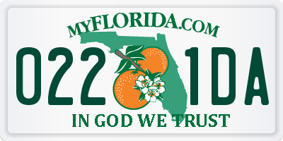 FL license plate 0221DA