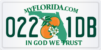 FL license plate 0221DB