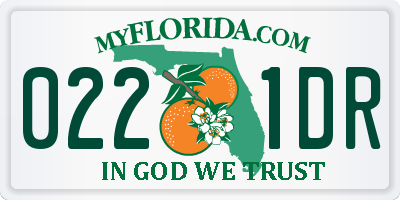 FL license plate 0221DR