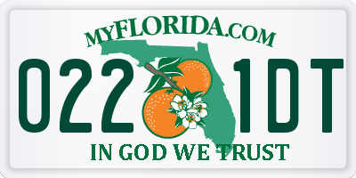 FL license plate 0221DT