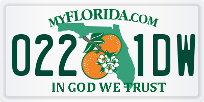 FL license plate 0221DW