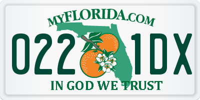 FL license plate 0221DX