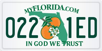FL license plate 0221ED