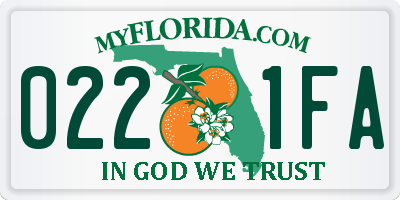 FL license plate 0221FA