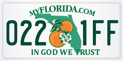 FL license plate 0221FF