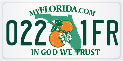 FL license plate 0221FR