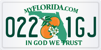FL license plate 0221GJ