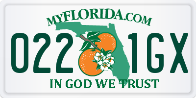 FL license plate 0221GX