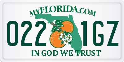 FL license plate 0221GZ