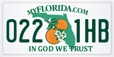 FL license plate 0221HB