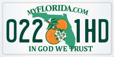 FL license plate 0221HD