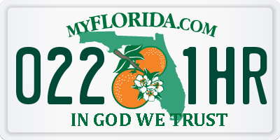FL license plate 0221HR