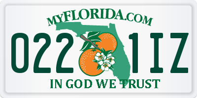 FL license plate 0221IZ