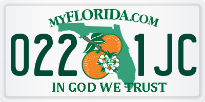 FL license plate 0221JC