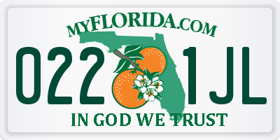 FL license plate 0221JL