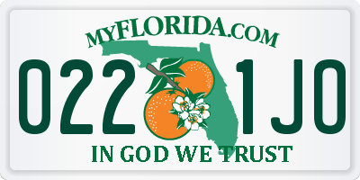 FL license plate 0221JO