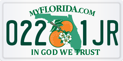 FL license plate 0221JR