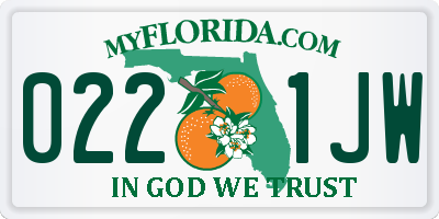 FL license plate 0221JW