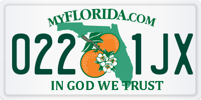 FL license plate 0221JX