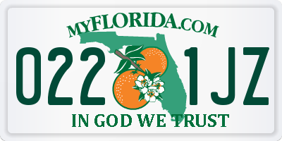 FL license plate 0221JZ