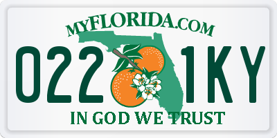 FL license plate 0221KY