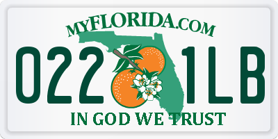 FL license plate 0221LB