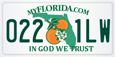 FL license plate 0221LW