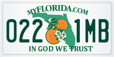 FL license plate 0221MB