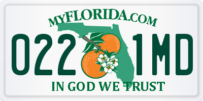 FL license plate 0221MD
