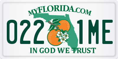 FL license plate 0221ME